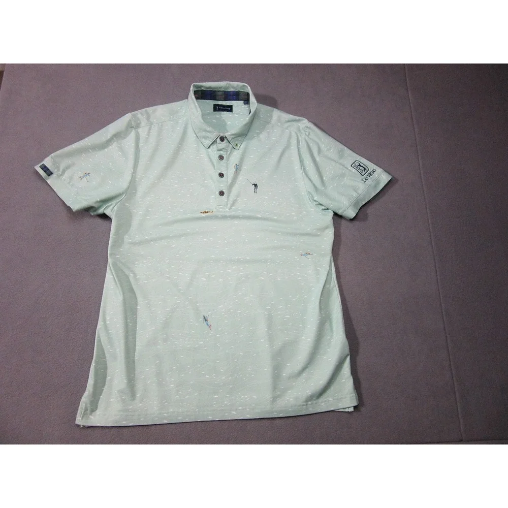 William Murray Shirt Mens Large Green Polo Golf Performance TPC Las Vegas Stitch